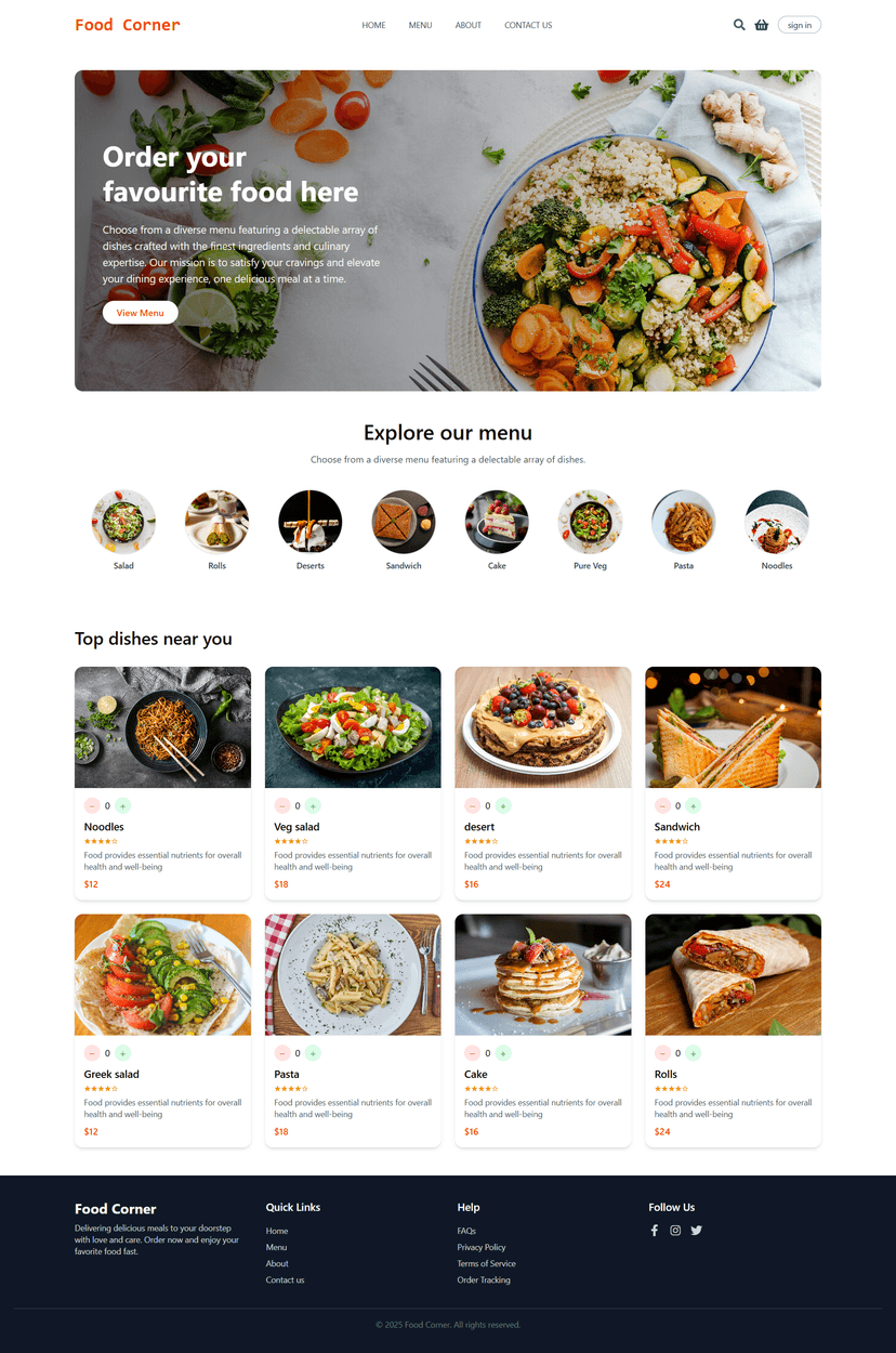 Food Odering Website